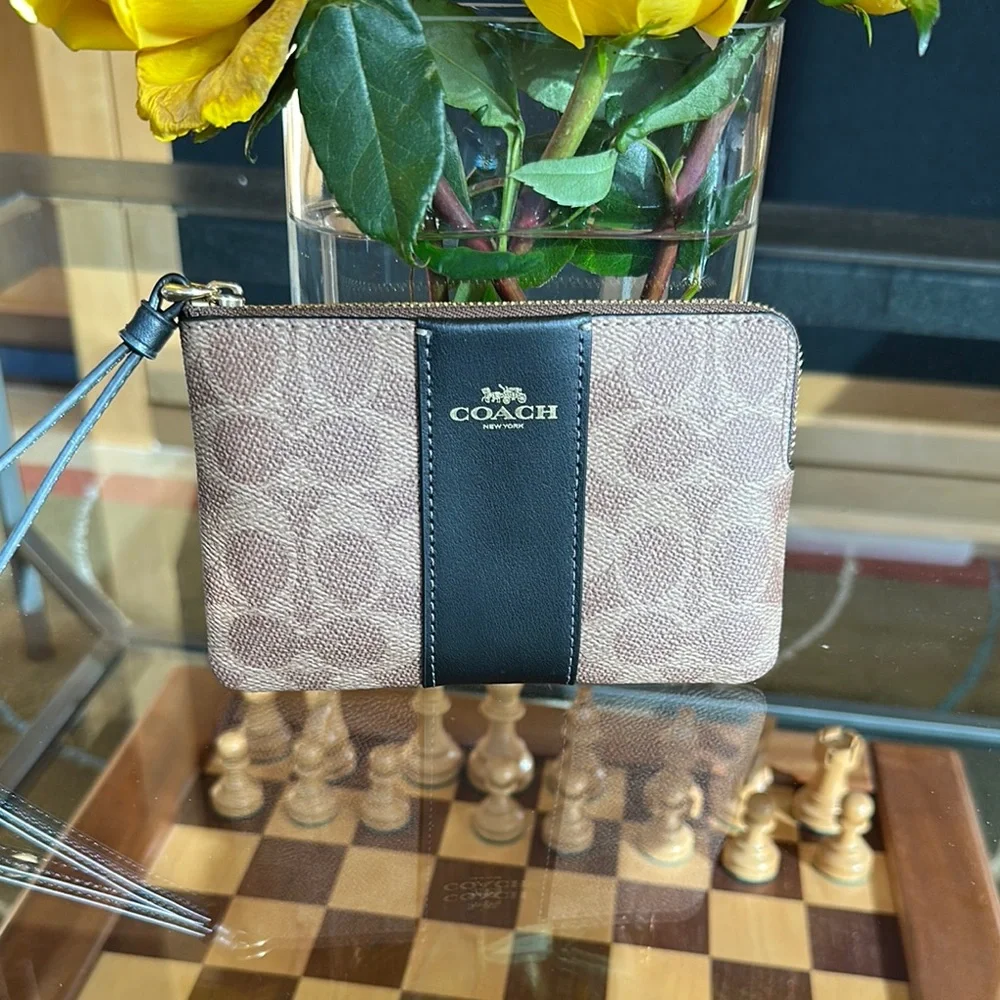 Coach Brown and Black Wristlet